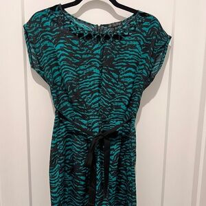 Belted Green and Black dress